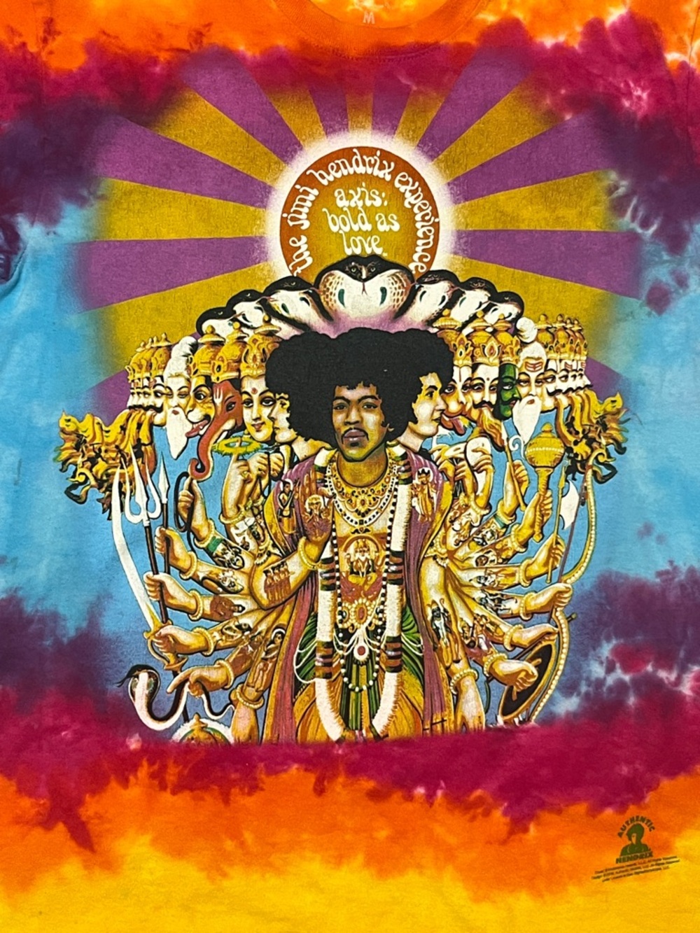 Tie-Dye Hendrix Graphic Tee - Bold Multicolor Psychedelic Print
